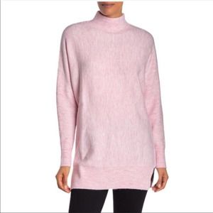 Magaschoni Mock Neck Dolman Sweater Heather Pink